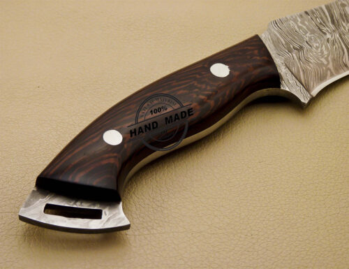 New Damascus Skinner Knife Custom Handmade Damascus Steel Hunting Knife with Leather Sheaths 915 - Image 9