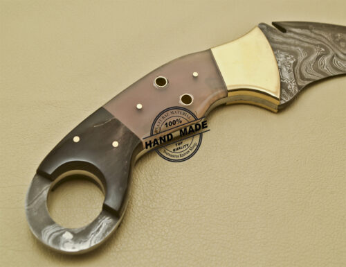 Damascus Karambit Knife Custom Handmade Damascus Knife 918 - Image 9