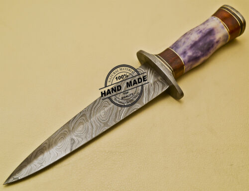 Damascus Dagger Knife Custom Handmade Damascus Steel Hunting Dagger Knife With Sheaths 934 - Image 3