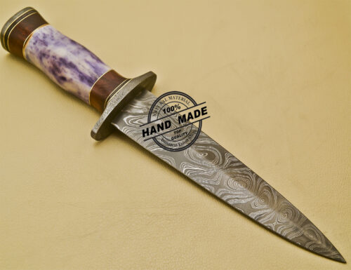 Damascus Dagger Knife Custom Handmade Damascus Steel Hunting Dagger Knife With Sheaths 934 - Image 4