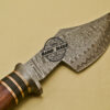 Damascus Hatchet Fixed Blade Handmade Damascus Steel Hunting Hatchet 935 - Image 6