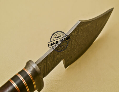 Damascus Hatchet Fixed Blade Handmade Damascus Steel Hunting Hatchet 935 - Image 8