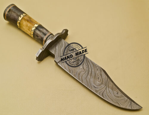Damascus Skinner Knife Custom Handmade Damascus Steel Knife 931 - Image 4