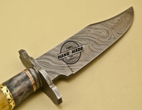 Damascus Skinner Knife Custom Handmade Damascus Steel Knife 931 - Image 6