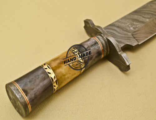 Damascus Skinner Knife Custom Handmade Damascus Steel Knife 931 - Image 8
