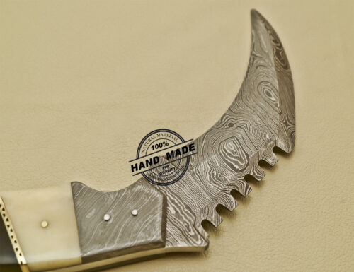 Double Edge Damascus karambit Knife Custom Handmade Damascus Steel Knife 920 - Image 5