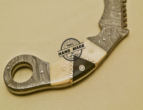 Double Edge Damascus karambit Knife Custom Handmade Damascus Steel Knife 920 - Image 8