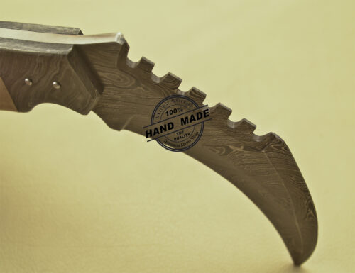 Double Edge Damascus karambit Knife Custom Handmade Damascus Steel Knife 920 - Image 9