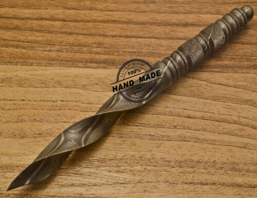 Damascus Kris Blade Dagger Knife Custom Handmade Rare Full Damascus Steel With Sheaths 921 - Image 3