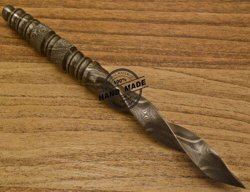 Damascus Kris Blade Dagger Knife Custom Handmade Rare Full Damascus Steel With Sheaths 921 - Image 4