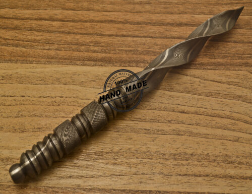 Damascus Kris Blade Dagger Knife Custom Handmade Rare Full Damascus Steel With Sheaths 921 - Image 5