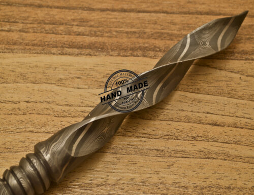 Damascus Kris Blade Dagger Knife Custom Handmade Rare Full Damascus Steel With Sheaths 921 - Image 6