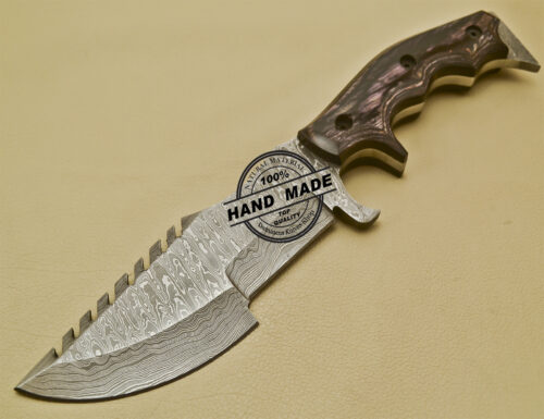 Damascus Tracker Knife Custom Handmade Damascus Steel Hunting Tracker Knife With Leather Sheaths 927 - Image 3