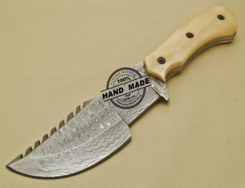 Damascus Tracker Knife Custom Handmade Damascus Steel Knife 929 - Image 3