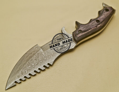 Damascus Tracker Knife Custom Handmade Damascus Steel Hunting Tracker Knife With Leather Sheaths 927 - Image 4