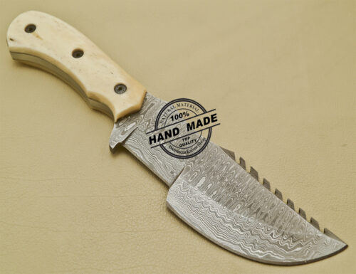 Damascus Tracker Knife Custom Handmade Damascus Steel Knife 929 - Image 4