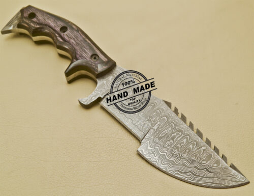 Damascus Tracker Knife Custom Handmade Damascus Steel Hunting Tracker Knife With Leather Sheaths 927 - Image 5