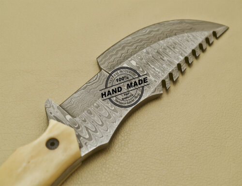 Damascus Tracker Knife Custom Handmade Damascus Steel Knife 929 - Image 5