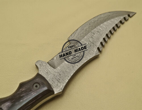 Damascus Tracker Knife Custom Handmade Damascus Steel Hunting Tracker Knife With Leather Sheaths 925 - Image 6
