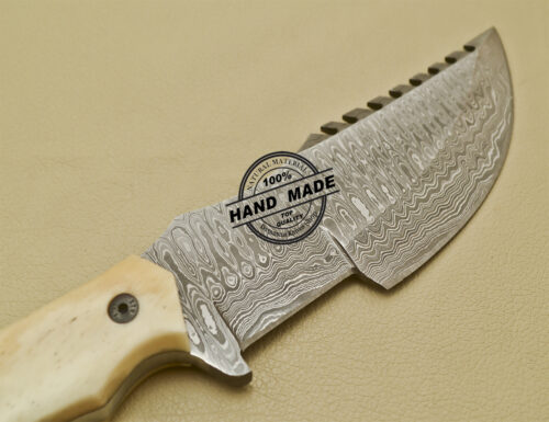 Damascus Tracker Knife Custom Handmade Damascus Steel Knife 929 - Image 6