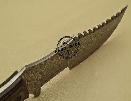 Damascus Tracker Knife Custom Handmade Damascus Steel Hunting Tracker Knife With Leather Sheaths 925 - Image 7