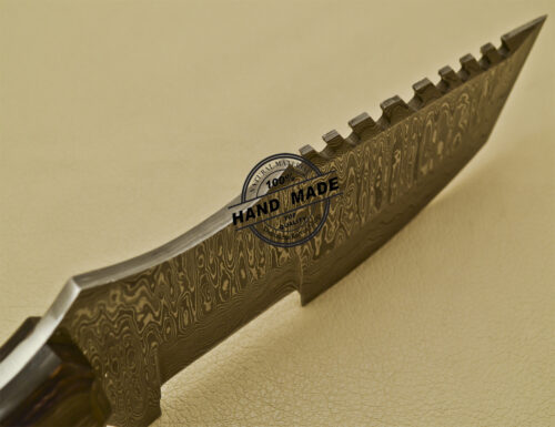 Damascus Tracker Knife Custom Handmade Damascus Steel Knife 928 - Image 7