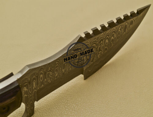 Damascus Tracker Knife Custom Handmade Damascus Steel Hunting Tracker Knife With Leather Sheaths 927 - Image 7