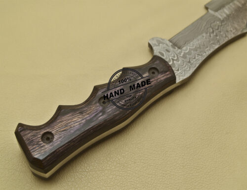 Damascus Tracker Knife Custom Handmade Damascus Steel Hunting Tracker Knife With Leather Sheaths 926 - Image 9