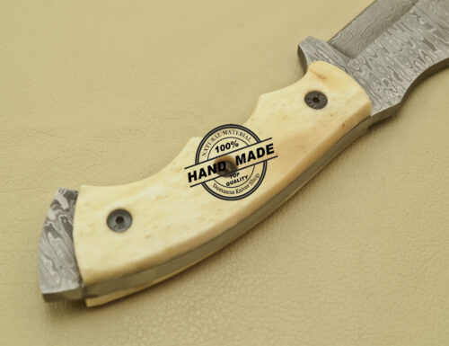 Damascus Tracker Knife Handmade Damascus Steel Knife With Bone Handle 930 - Image 9