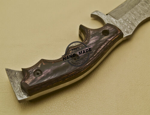Damascus Tracker Knife Custom Handmade Damascus Steel Hunting Tracker Knife With Leather Sheaths 927 - Image 9