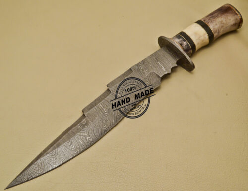 Damascus Bowie Knife Custom Handmade Damascus Steel Hunting Knife 958 - Image 3