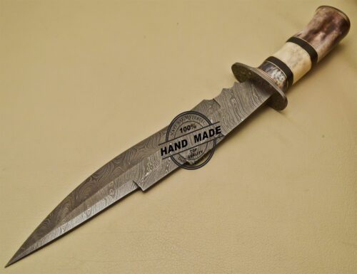 Damascus Bowie Knife Custom Handmade Damascus Steel Hunting Knife 958 - Image 4