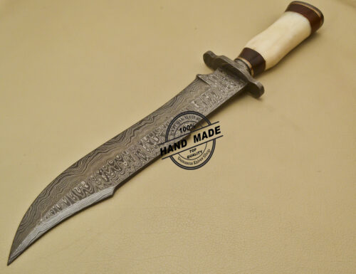 Damascus Bowie Knife Custom Handmade Damascus Steel Knife 957 - Image 4