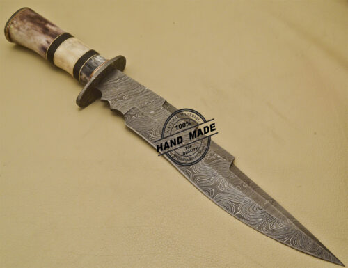 Damascus Bowie Knife Custom Handmade Damascus Steel Hunting Knife 958 - Image 5