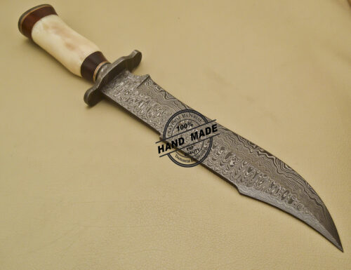 Damascus Bowie Knife Custom Handmade Damascus Steel Knife 957 - Image 5