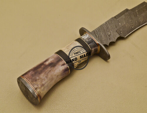 Damascus Bowie Knife Custom Handmade Damascus Steel Hunting Knife 958 - Image 9