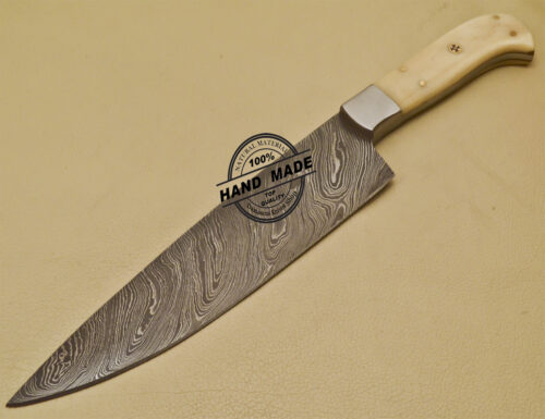 Damascus Kitchen Knife Custom Handmade Damascus Steel Chef Kitchen Knife 950 - Image 3