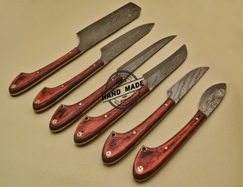 Lot Of 6 PCs Damascus Kitchen Set Custom Handmade Damascus Steel Kitchen Set 955 - Image 6