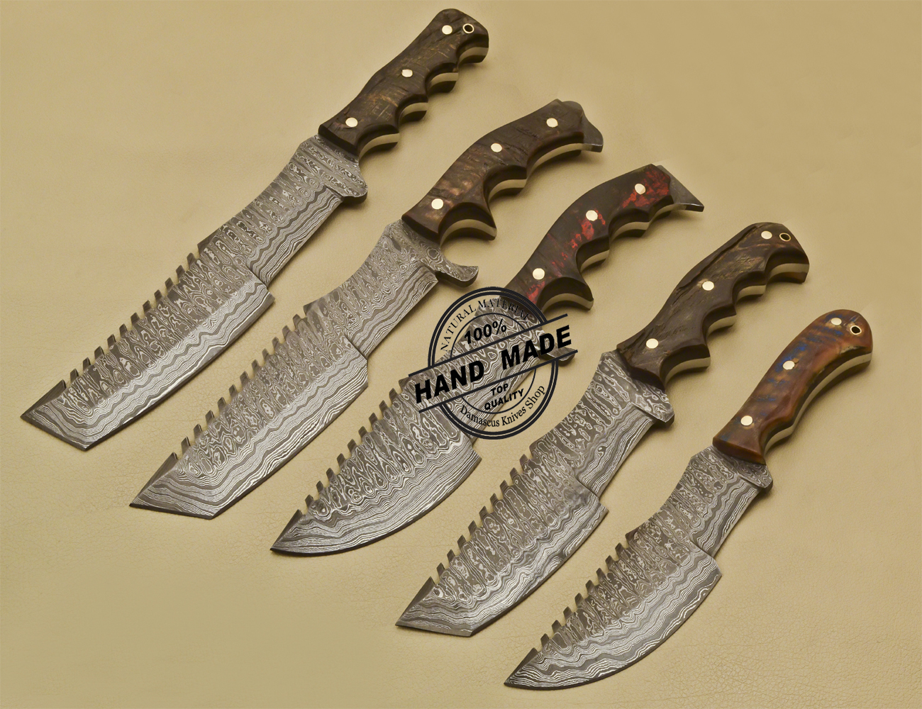 Damascus Tracker Knives