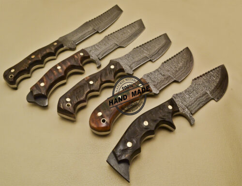 5 PCs Damascus Tracker Knives Custom Handmade Damascus Steel Knives 959 - Image 4