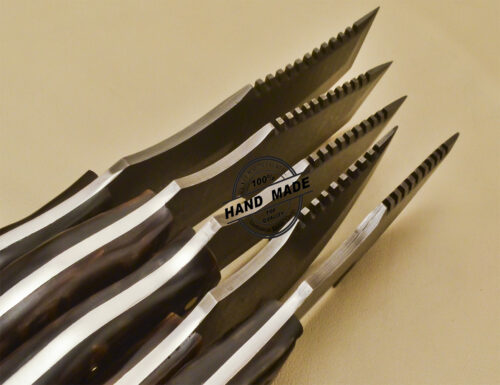 5 PCs Damascus Tracker Knives Custom Handmade Damascus Steel Knives 959 - Image 5
