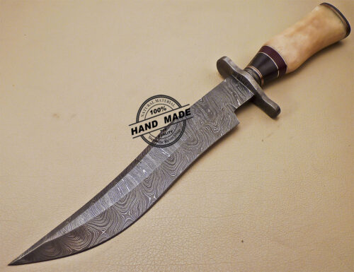Damascus Bowie Knife Custom Handmade Damascus Steel Hunting Knife 995 - Image 3