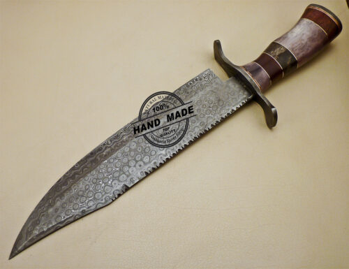 Damascus Bowie Knife Custom Handmade Damascus Steel Hunting Knife 962 - Image 4