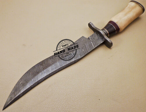 Damascus Bowie Knife Custom Handmade Damascus Steel Hunting Knife 995 - Image 4