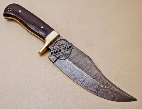 11 Inch Damascus Skinner Knife Custom Handmade Damascus Steel Knife 1012 - Image 4
