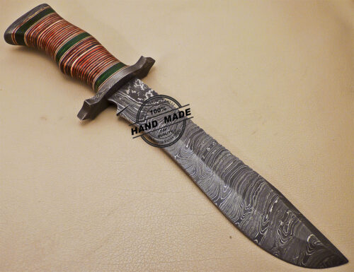 Damascus Bowie Knife Custom Handmade Damascus Steel Knife 994 - Image 5