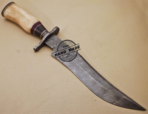 Damascus Bowie Knife Custom Handmade Damascus Steel Hunting Knife 995 - Image 5