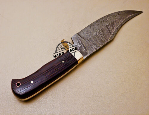 11 Inch Damascus Skinner Knife Custom Handmade Damascus Steel Knife 1012 - Image 5