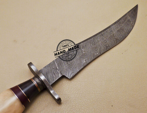 Damascus Bowie Knife Custom Handmade Damascus Steel Hunting Knife 995 - Image 6