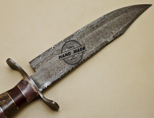 Damascus Bowie Knife Custom Handmade Damascus Steel Hunting Knife 962 - Image 7
